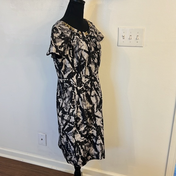 Nordstrom Donna Ricco Elegant Plus Size Silk Midi Dress, Sz. 14 - Picture 3 of 8